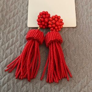 Beaded statement tassel earrings